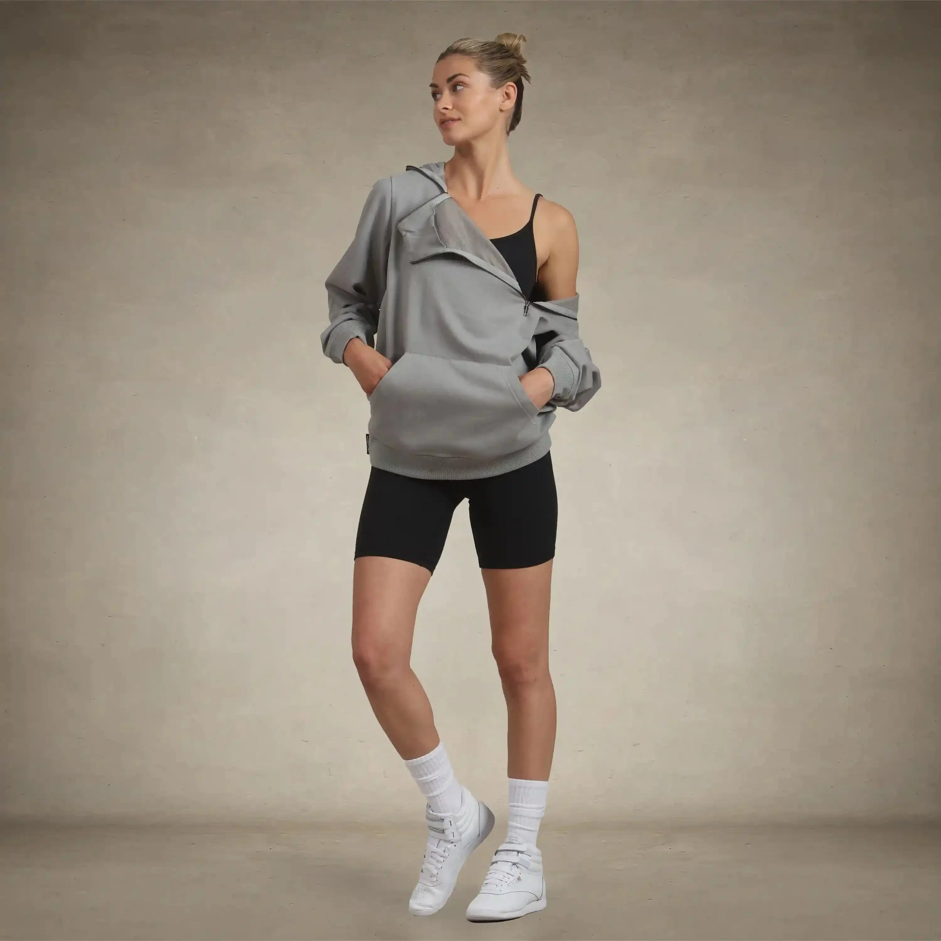 Women's Taylor Double Zipper Pullover Oversized Hoodie - Image 9
