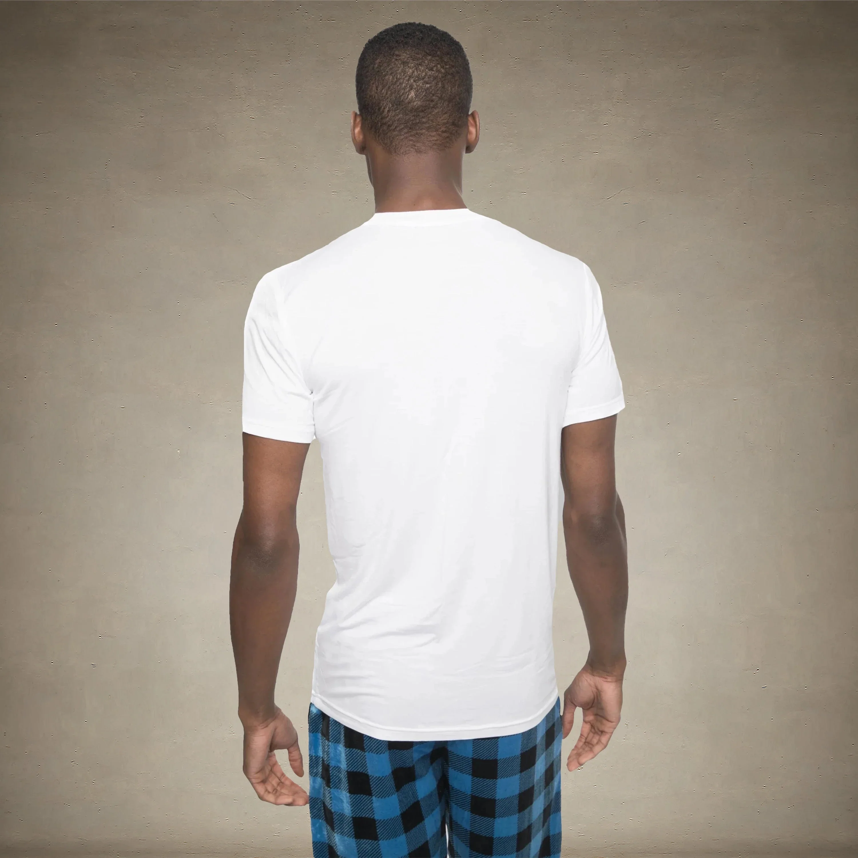 Men's Short Sleeve Bamboo Rayon Sleep Shirt - WHITE - FINAL SALE - Image 3