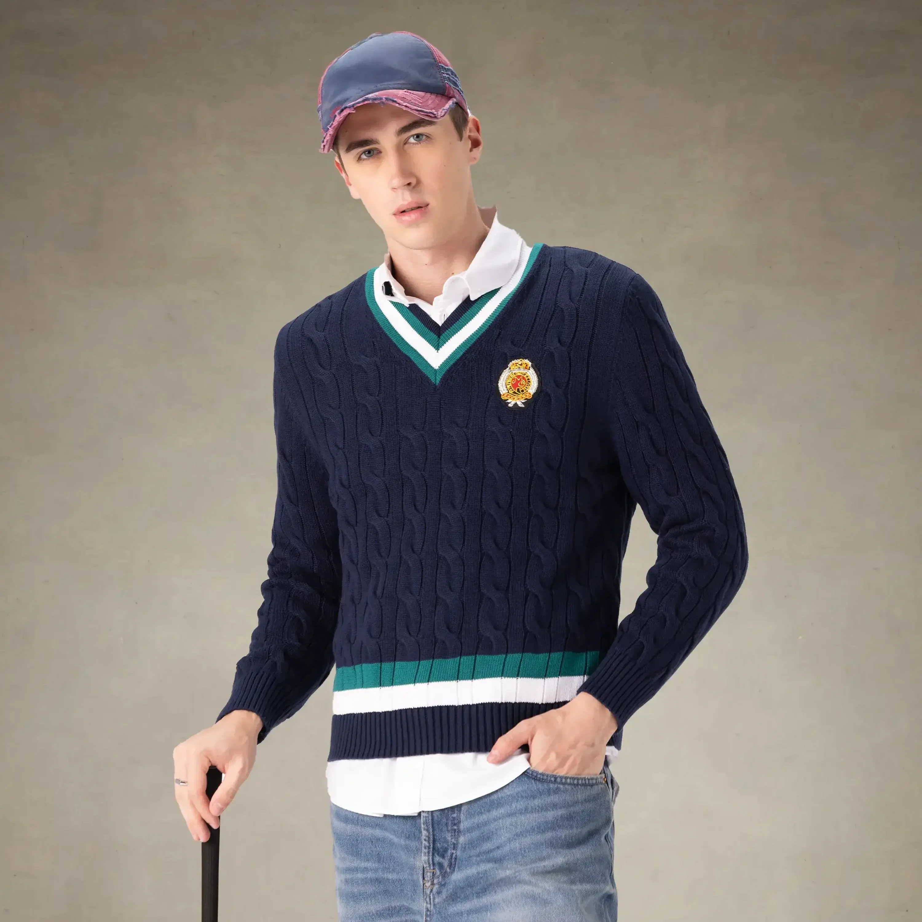 Men's Cable Knit Cricket Sweater - Image 9
