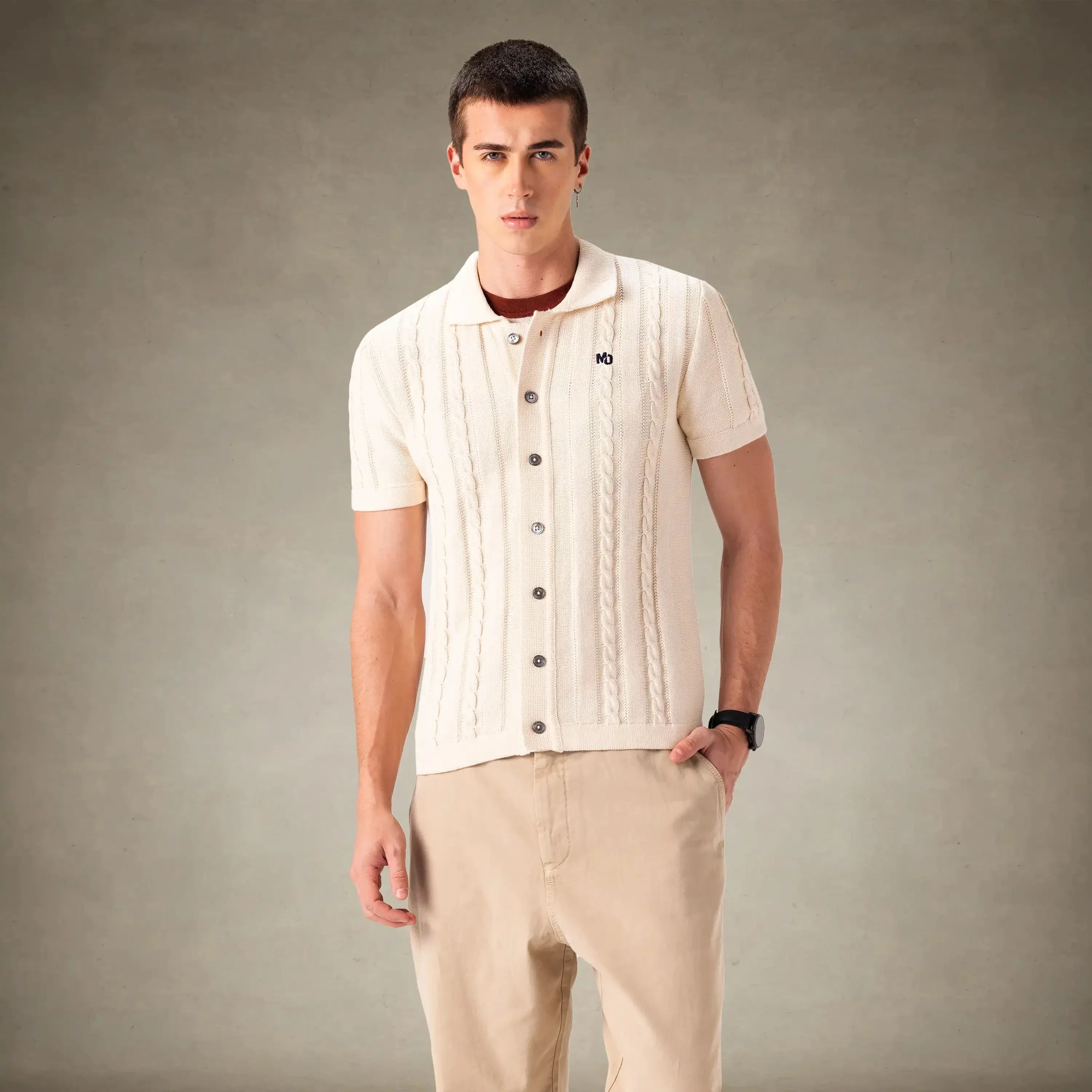 Men's JC Polo Cable Sweater - Image 13