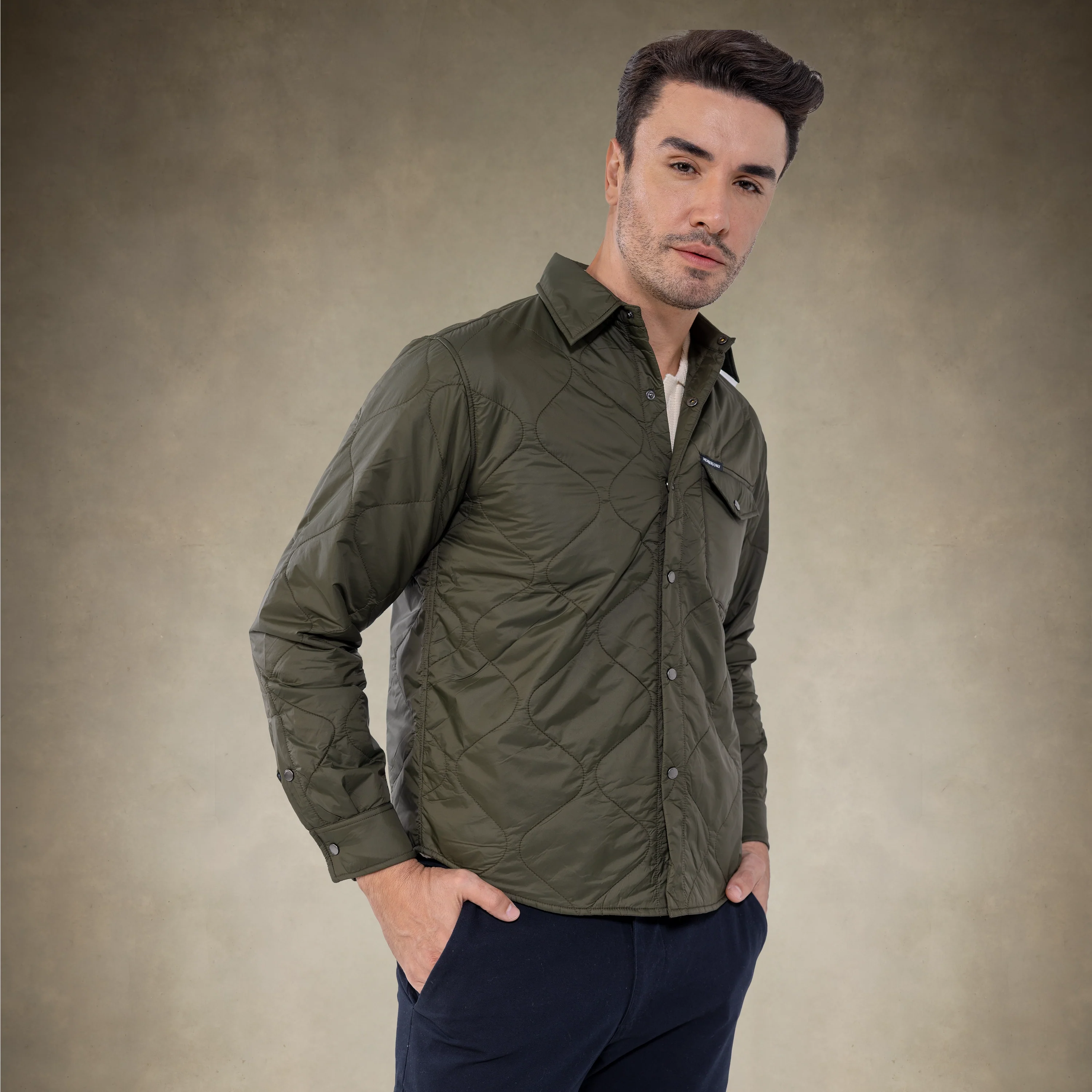 Men's Quilted Shirt Jacket - Image 12