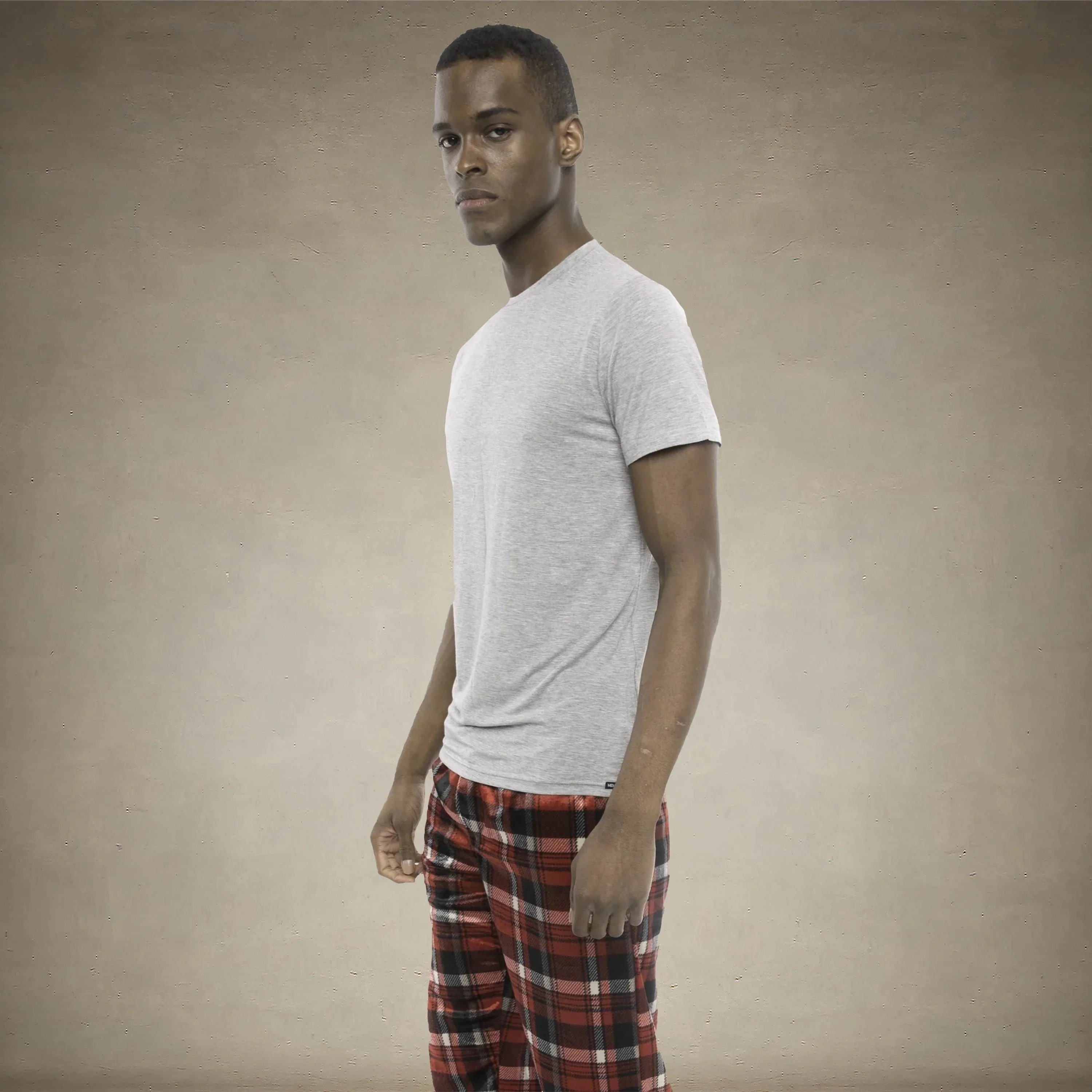 Men's Short Sleeve Bamboo Rayon Sleep Shirt - Grey - FINAL SALE - Image 3