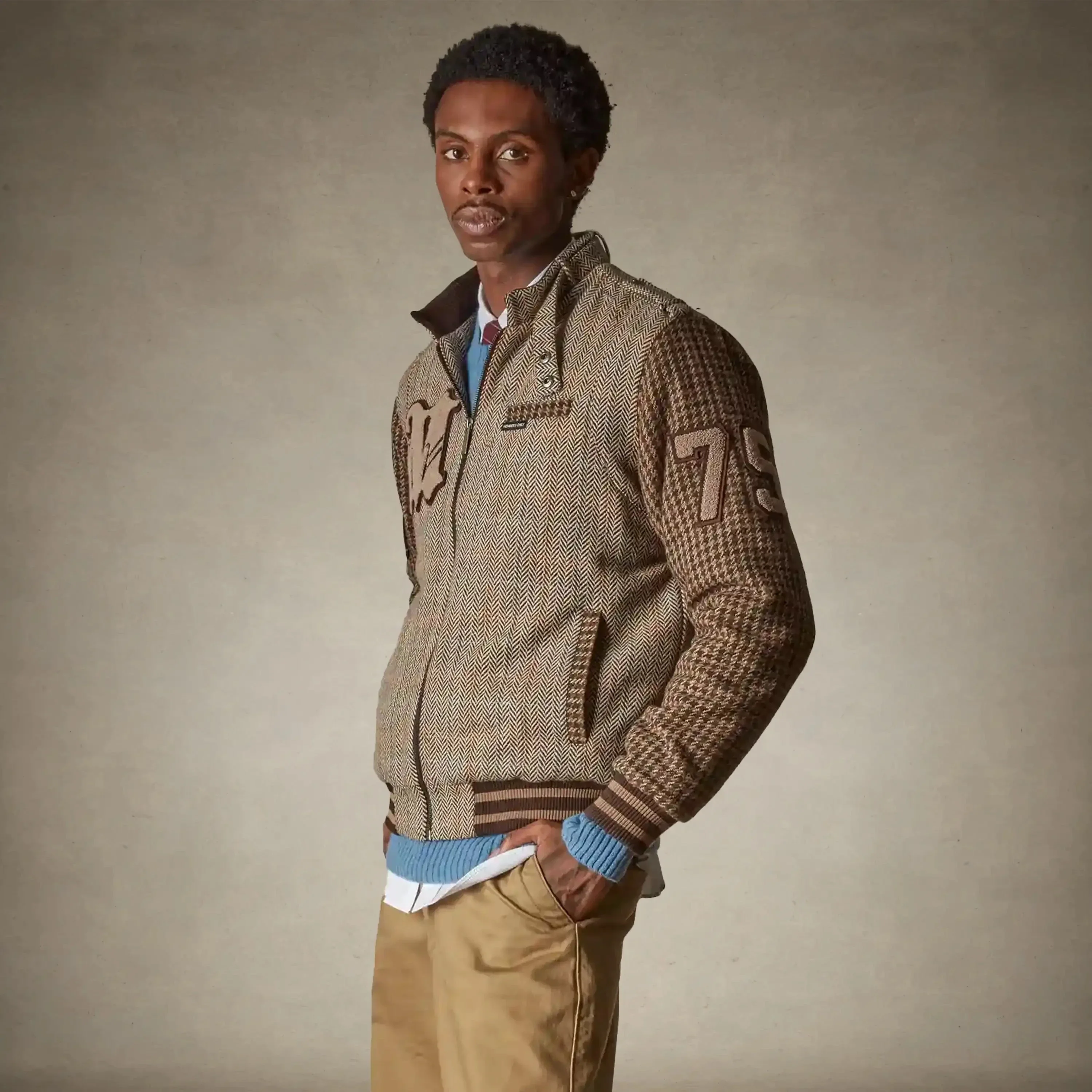 Men's Tweed Varsity Jacket - Image 5