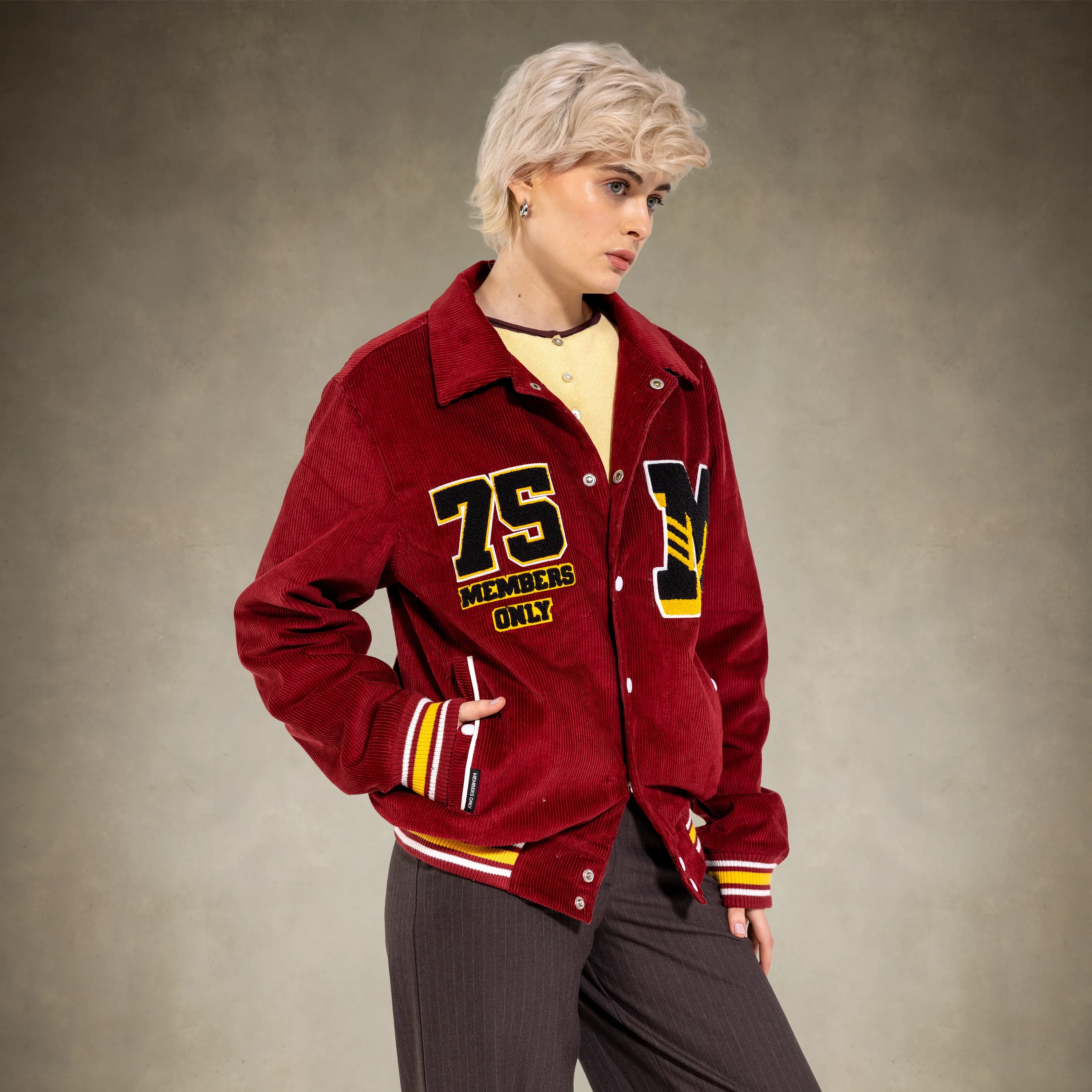 Women's Corduroy Varsity Jacket - Image 3