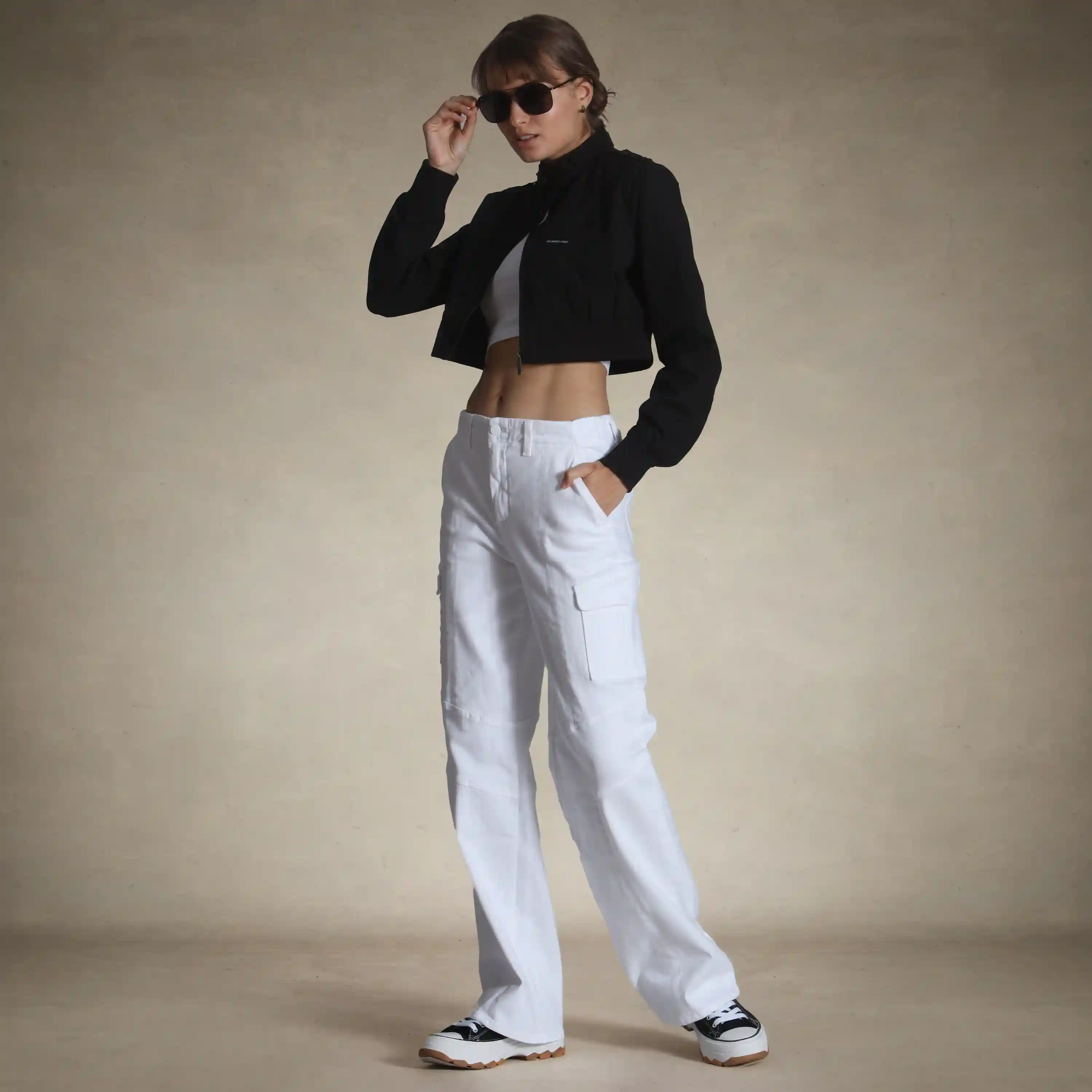 Women's Mini Cropped Racer Jacket - Image 46