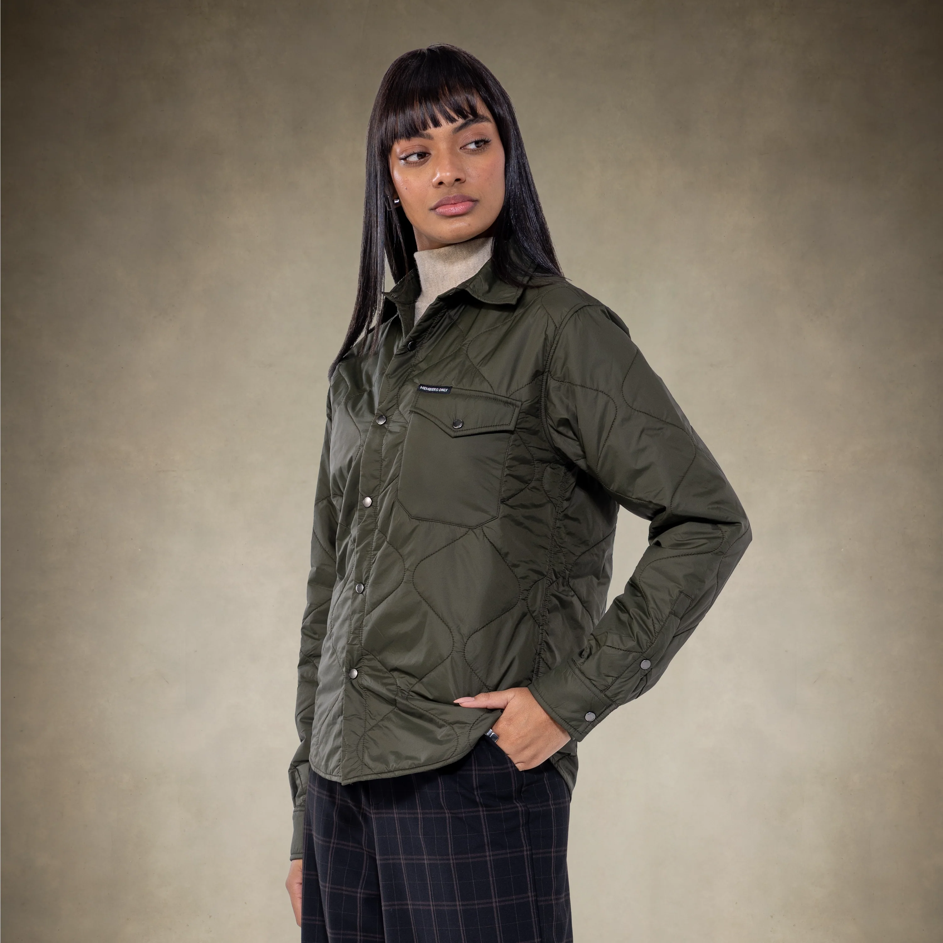 Women's Oversized Quilted Shirt Jacket - Image 14