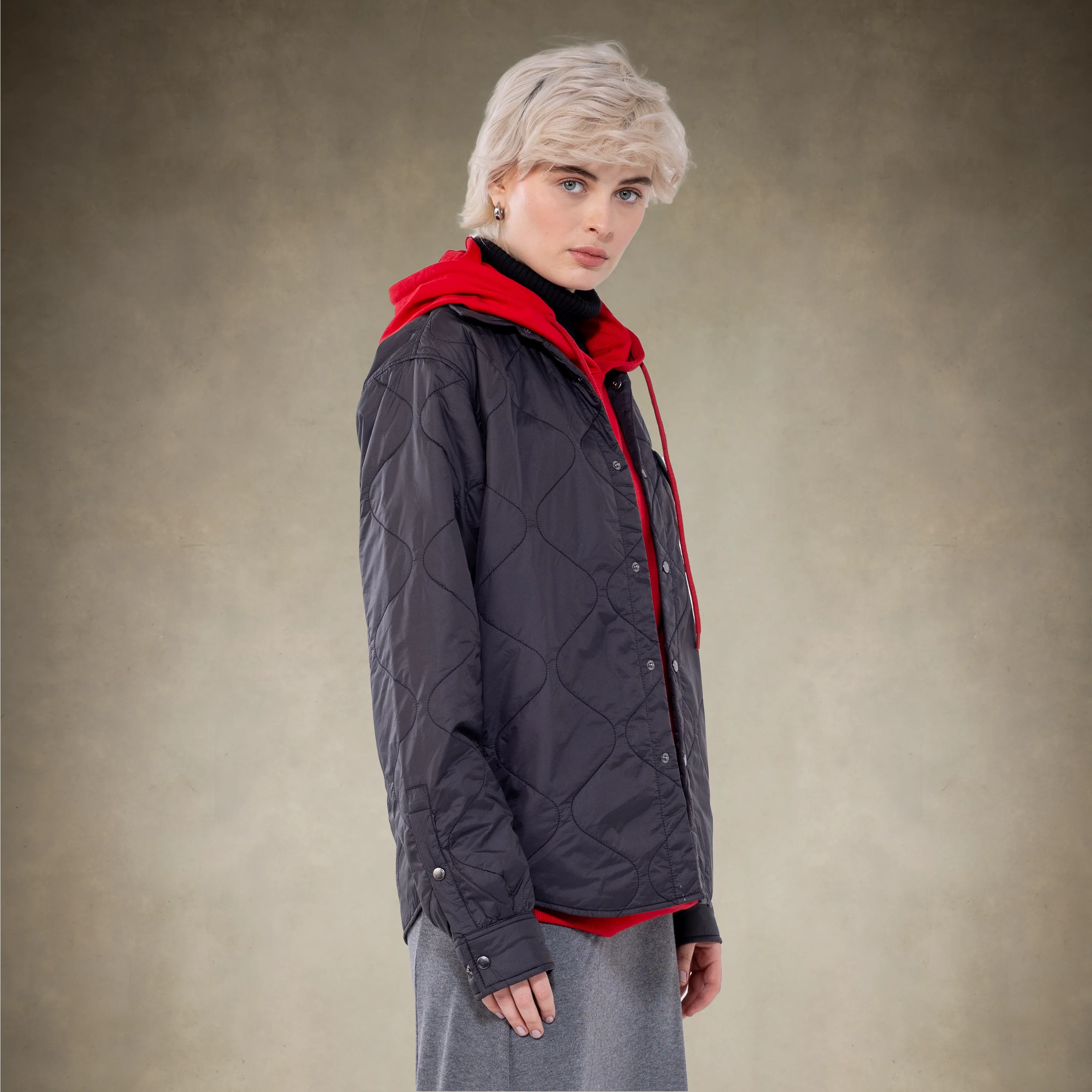 Women's Oversized Quilted Shirt Jacket - Image 6